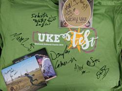 Ukefest T-shirt with signatures of headliners